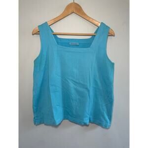 Fresh Produce Women’s Medium Tank Top Blue 100% Cotton Casual Summer Minimalist